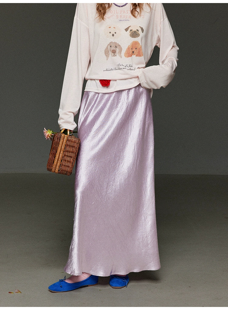 アセテート イレギュラー ストレートスカート