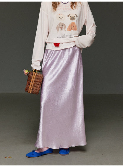 アセテート イレギュラー ストレートスカート