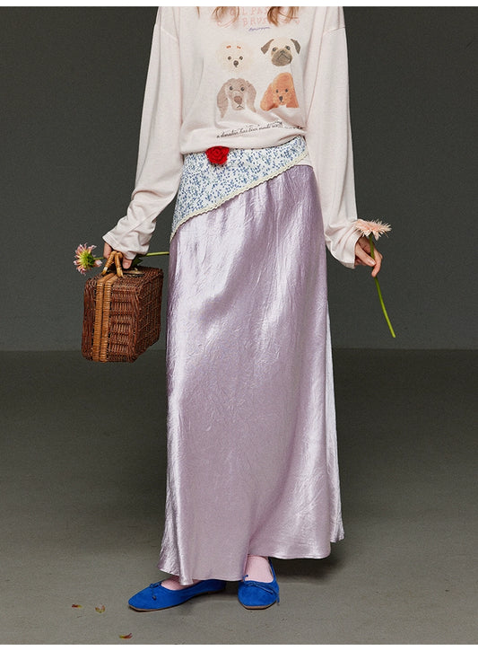 アセテート イレギュラー ストレートスカート