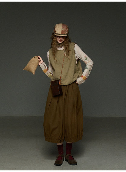 ヴィンテージ風 南瓜ランタンパンツ（7分丈ワイド）