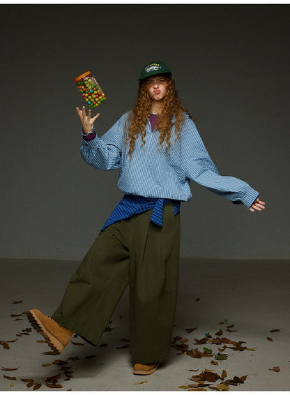 ブルーチェック セミジップアウター