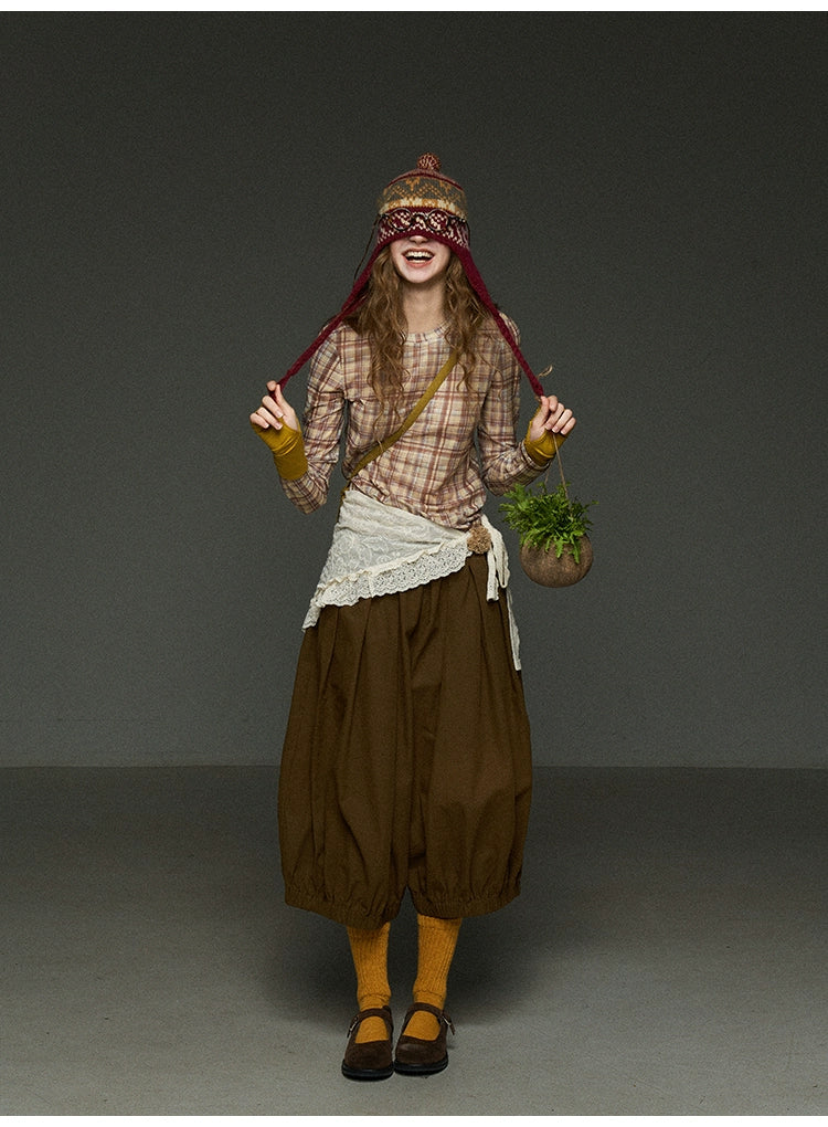 ヴィンテージ風 南瓜ランタンパンツ（7分丈ワイド）