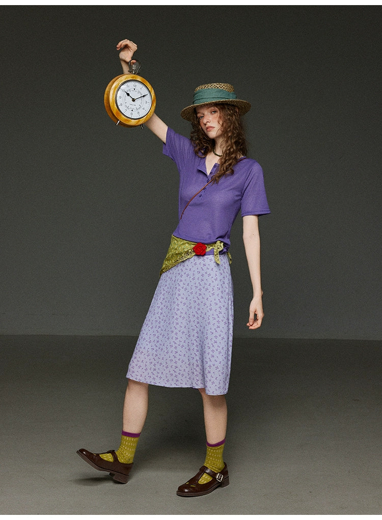 スリムフローラルスカート