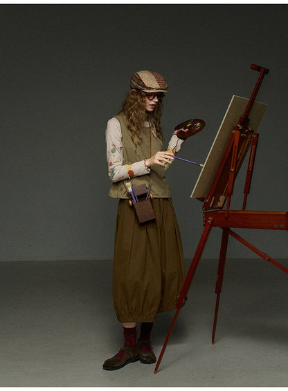 ヴィンテージ風 南瓜ランタンパンツ（7分丈ワイド）