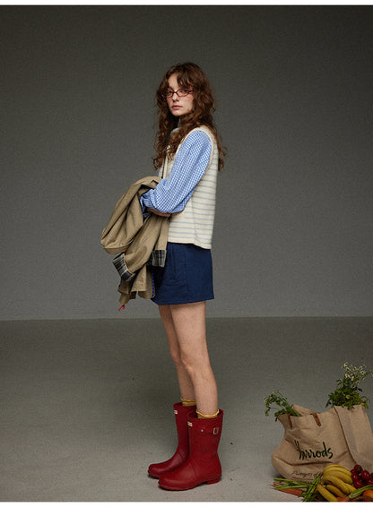 ストライプニットベスト