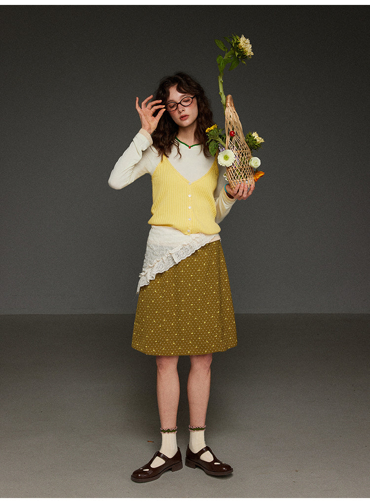 水玉Aラインスカート