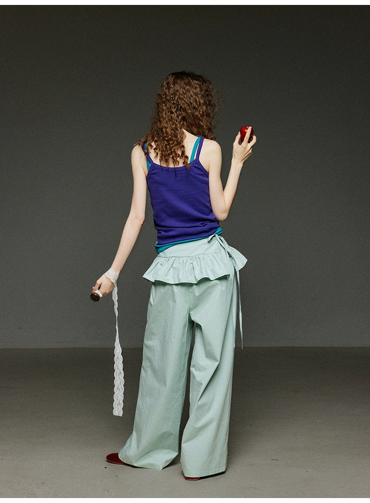 リブノースリーブタンクトップ