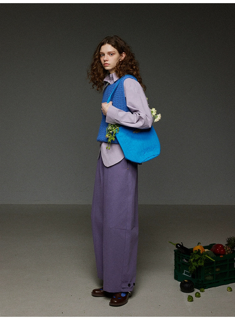 クルーネック レイヤード ノースリーブ ニットベスト