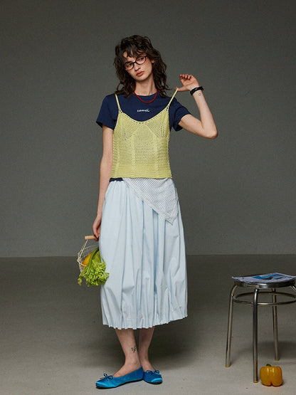 レトロレイヤードニットキャミソール