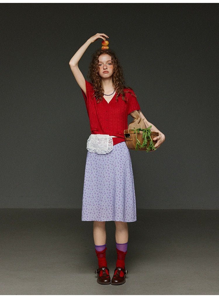 スリムフローラルスカート