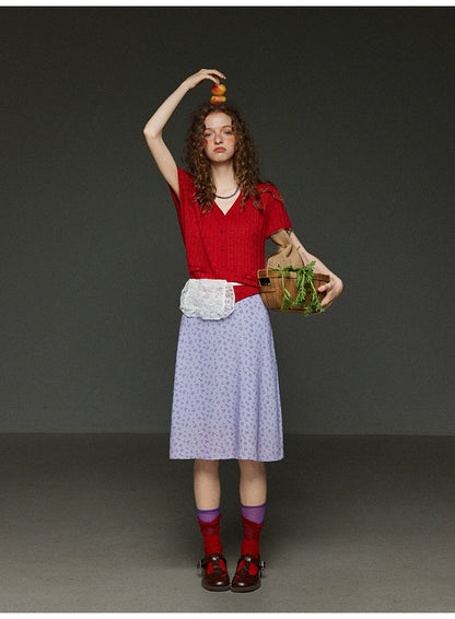 スリムフローラルスカート