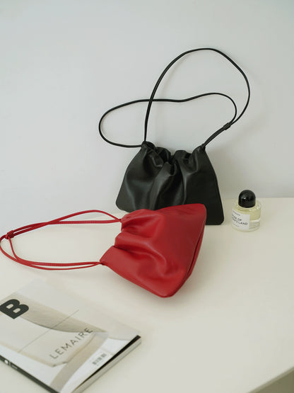 ニッチレザーギャザーショルダーバッグ