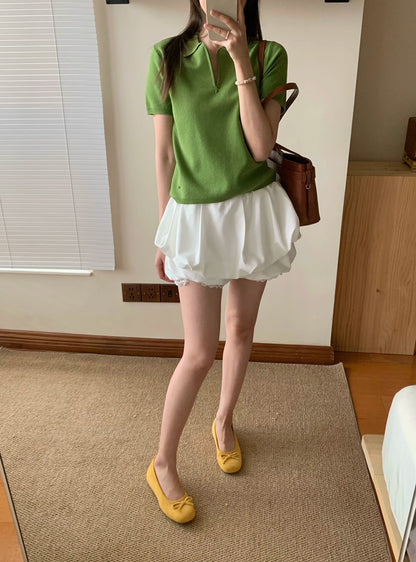 ウール混 ヴィンテージジップポロニット