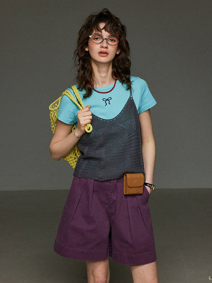 レトロレイヤードニットキャミソール