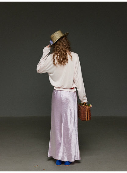 アセテート イレギュラー ストレートスカート