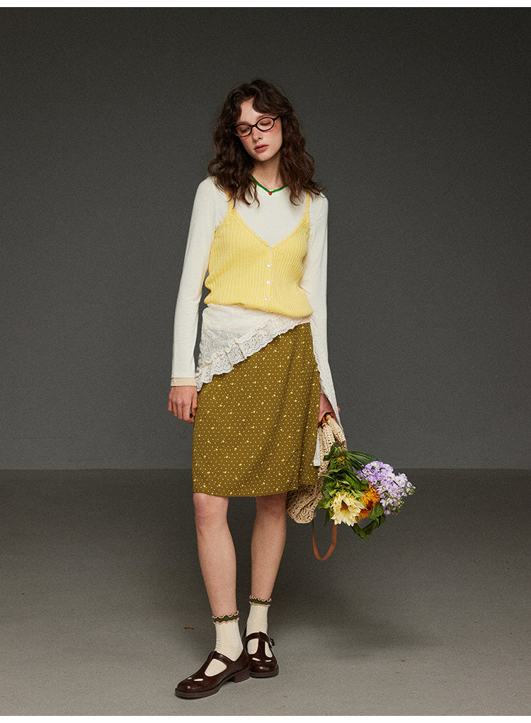 水玉Aラインスカート