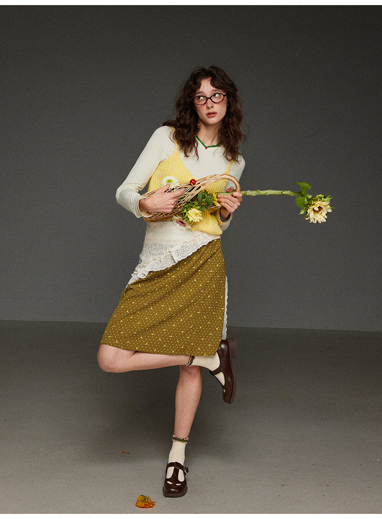 水玉Aラインスカート