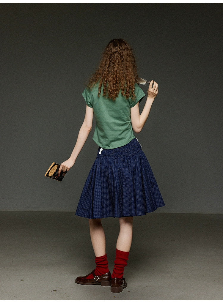 ボタニカルフラワープリントスリム半袖Tシャツ