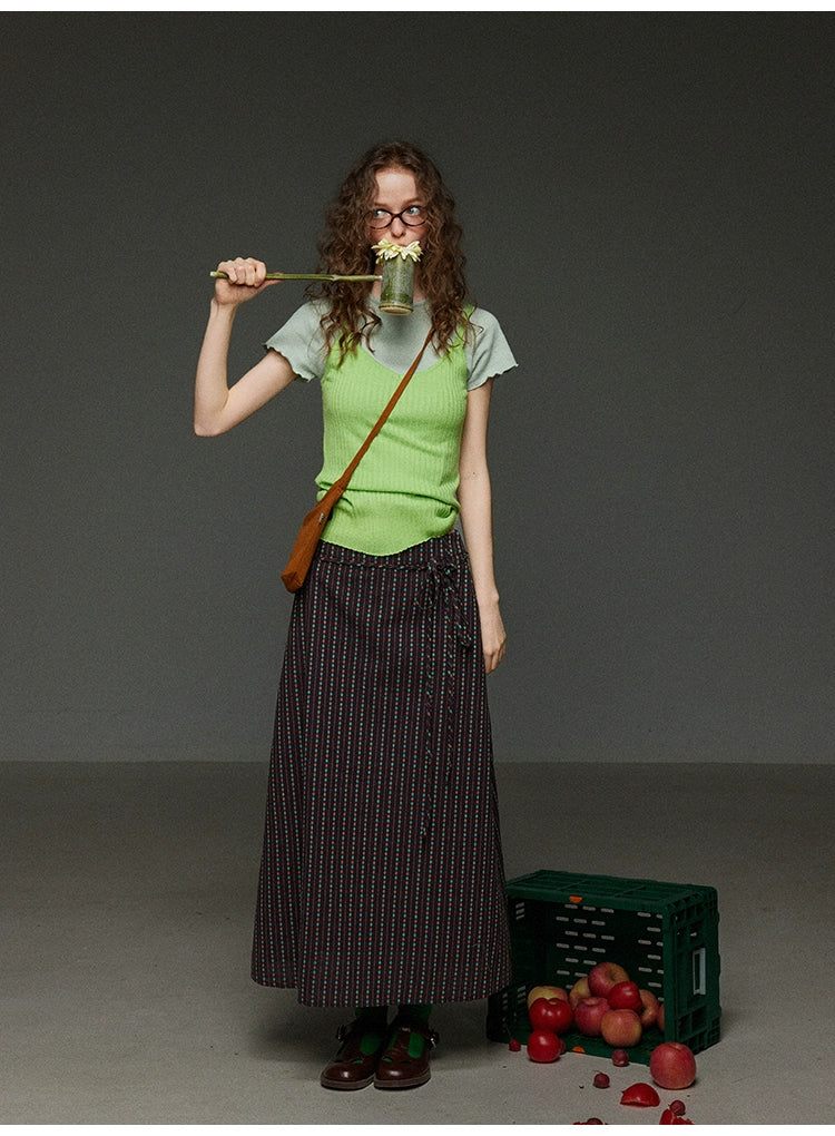 ドーパミン トリコロール ピット ストライプ ニットベスト