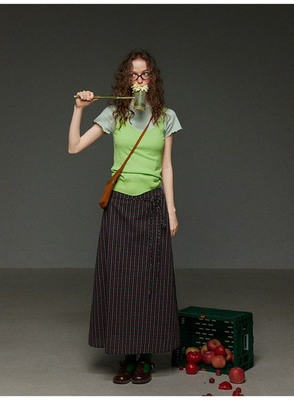 ドーパミン トリコロール ピット ストライプ ニットベスト