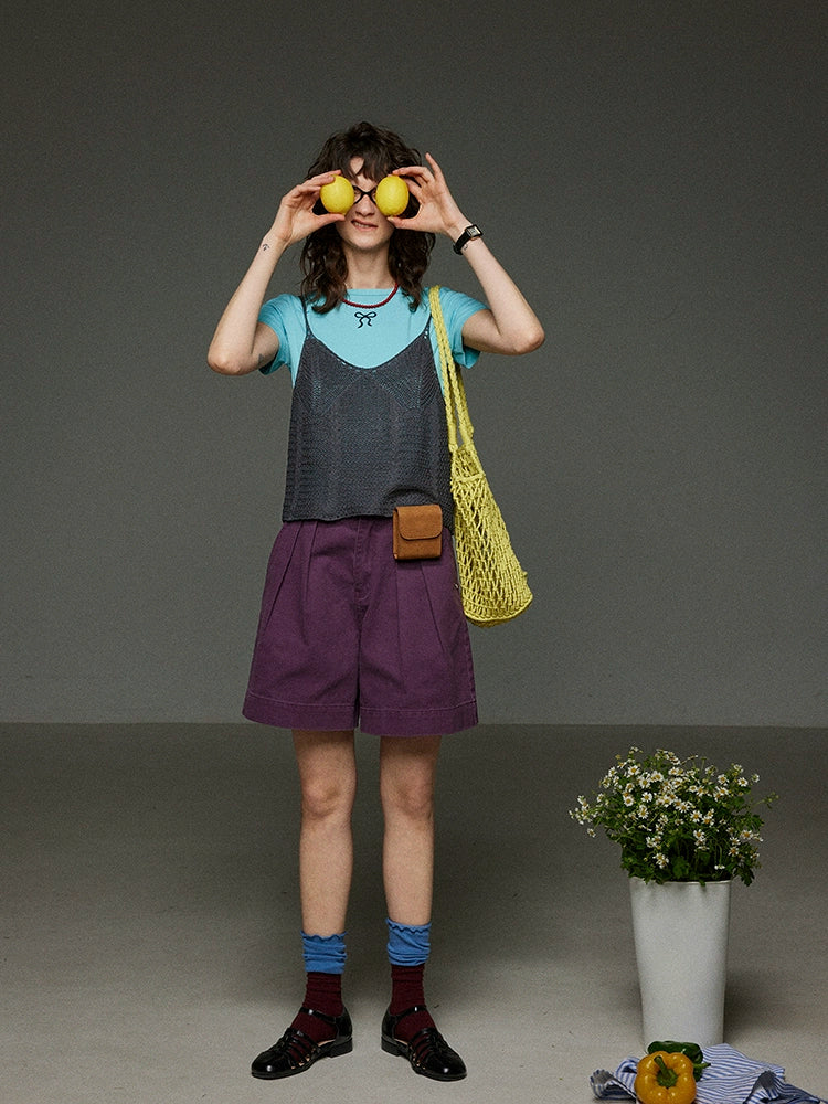 レトロレイヤードニットキャミソール