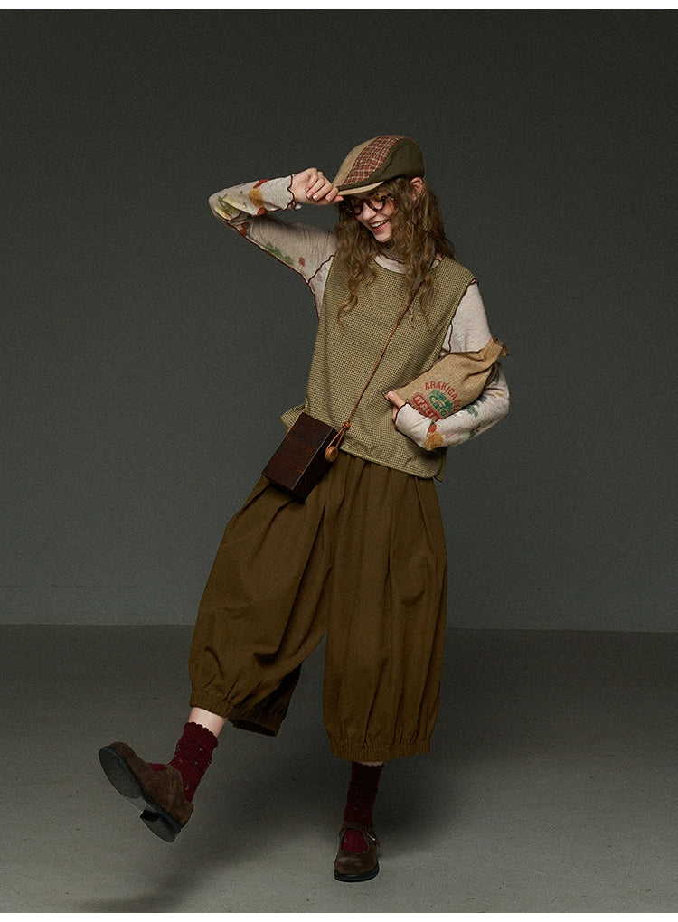 ヴィンテージ風 南瓜ランタンパンツ（7分丈ワイド）